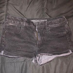 American Eagle Black Super-Stretch Denim Shorts